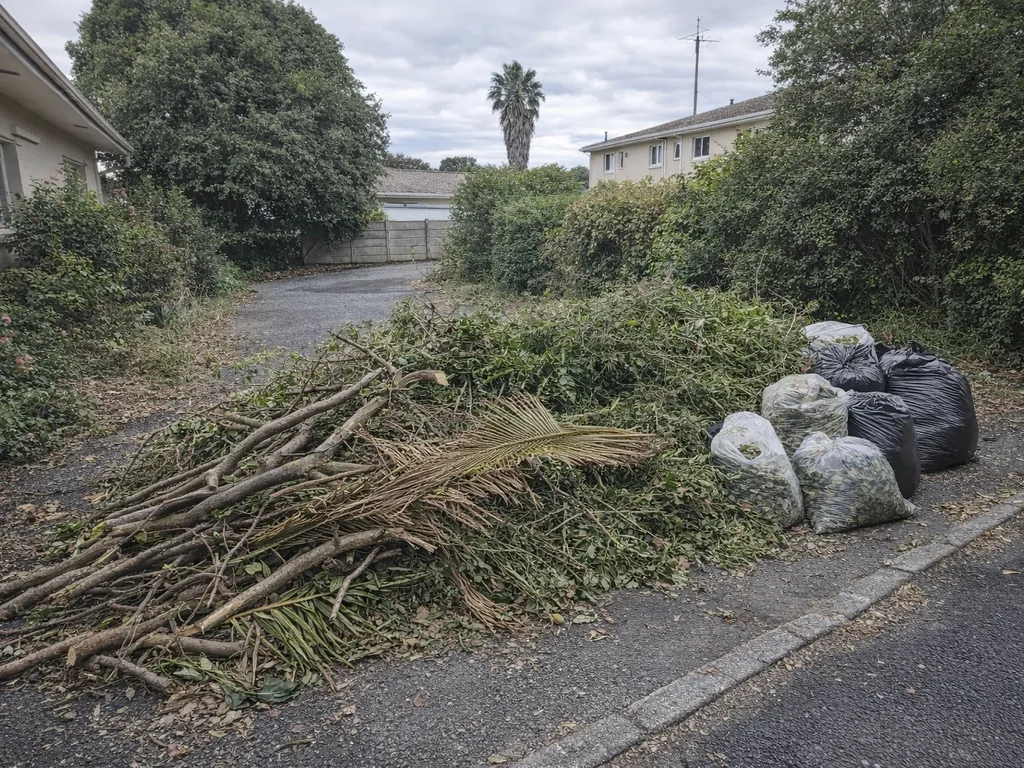 Vaal Triangle garden refuse piled at the kerb awaiting disposal